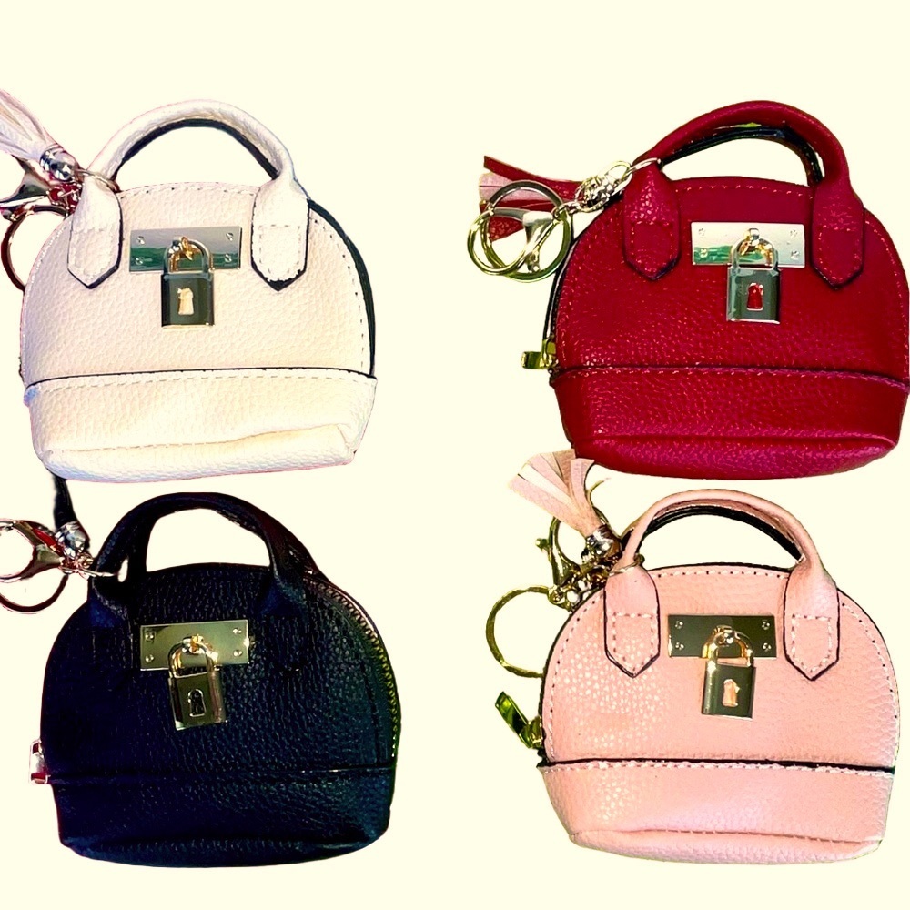 Bag Charm/Keychain/AirPod Holder - Red, Pink, Black, White - choose one